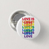 Liebe ist Liebe Regenbogen moderne Typografie Button (Vorne & Hinten)
