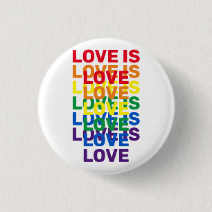 Liebe ist Liebe Regenbogen moderne Typografie Button