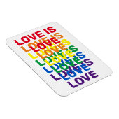 Liebe ist Liebe Regenbogen moderne Typografie cool Magnet (Rechte Seite)