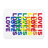 Liebe ist Liebe Regenbogen moderne Typografie cool Magnet (Horizontal)