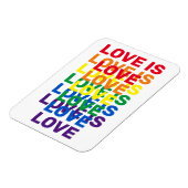 Liebe ist Liebe Regenbogen moderne Typografie cool Magnet (Linke Seite)