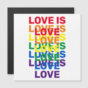 Liebe ist Liebe Regenbogen moderne Typografie cool Magnetkarte
