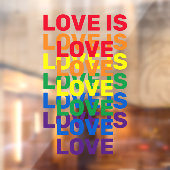 Liebe ist Liebe Regenbogen moderne Typografie Fensteraufkleber (Blatt 2)