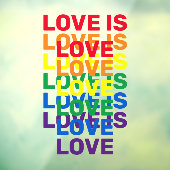 Liebe ist Liebe Regenbogen moderne Typografie Fensteraufkleber (Blatt 3)