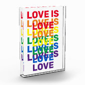 Liebe ist Liebe Regenbogen moderne Typografie Fotoblock (Links)