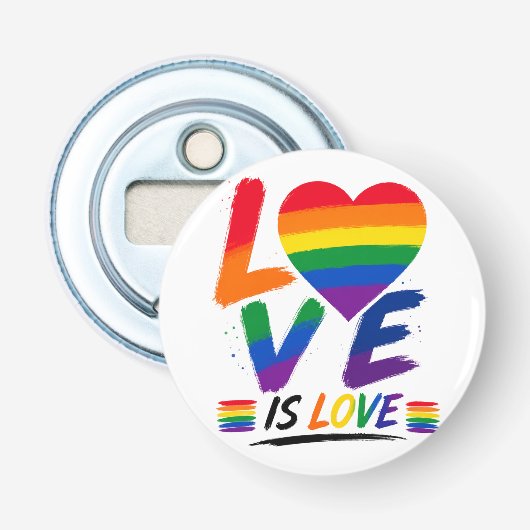 Liebe ist Liebe – Regenbogen-Pride-Bürstendesign Flaschenöffner (Vorderseite)