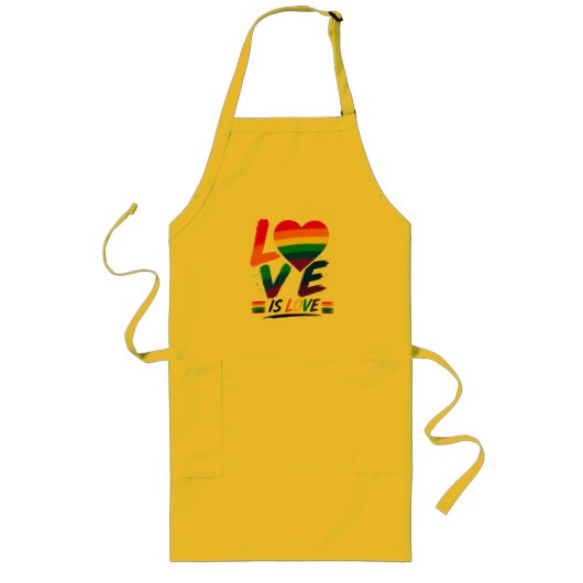 Liebe ist Liebe – Regenbogen-Pride-Bürstendesign Lange Schürze (Vorne)