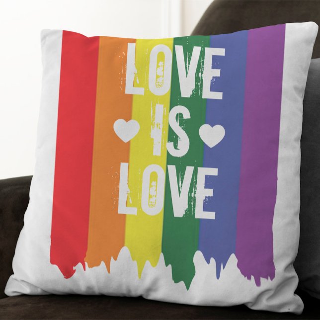 Liebe ist Liebe Regenbogen Pride LGBT Kissen (Von Creator hochgeladen)