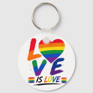 Liebe ist Liebe – Regenbogen-Pride-Pinsel-Design Schlüsselanhänger