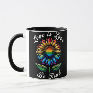 Liebe ist Liebe Regenbogen Sonnenblume LGBT+ Schwu Tasse