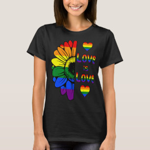 Liebe ist Liebe Regenbogen Sonnenblume schwul Lesb T-Shirt