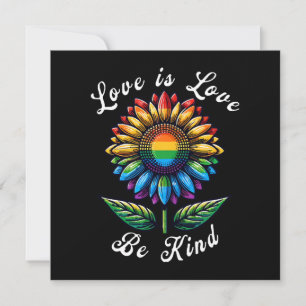 Liebe ist Liebe Regenbogen Sonnenblumen LGBT+ schw Einladung