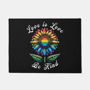 Liebe ist Liebe Regenbogen Sonnenblumen LGBT+ schw Fußmatte