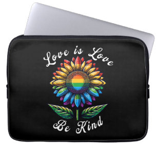 Liebe ist Liebe Regenbogen Sonnenblumen LGBT+ schw Laptopschutzhülle