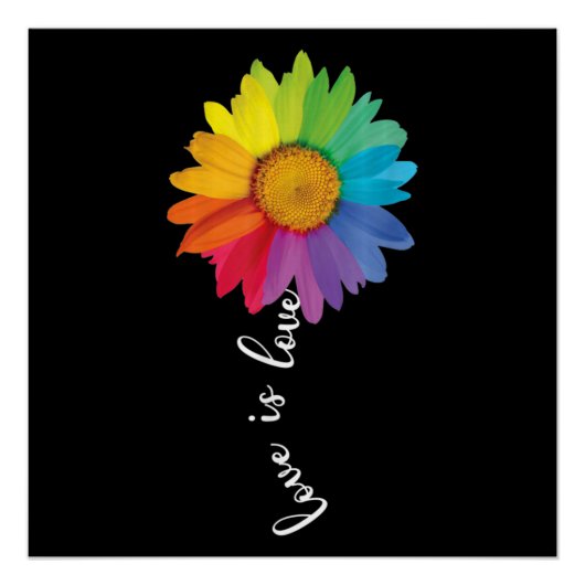 Liebe ist Liebe Regenbogen Sonnenblumen schwule Le Poster (Vorderseite)