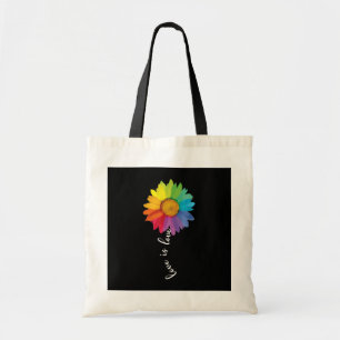 Liebe ist Liebe Regenbogen Sonnenblumen schwule Le Tragetasche