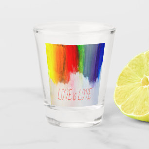Liebe ist Liebe Regenbogen Stolz LBGQT Schnapsglas
