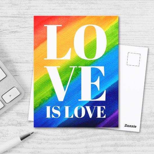 Liebe ist Liebe-Regenbogen-Stolz Postkarte