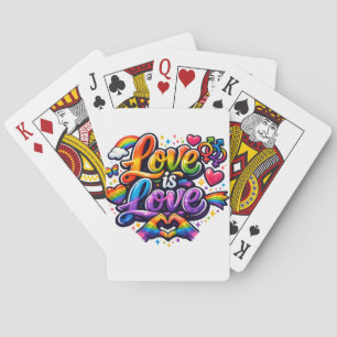Liebe ist Liebe – Regenbogen-Stolz-Typografie Spielkarten