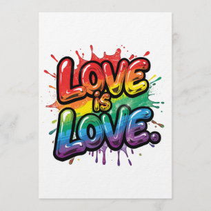 Liebe ist Liebe - Regenbogen-Stolz-Zitat-Kunst Einladung