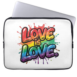 Liebe ist Liebe - Regenbogen-Stolz-Zitat-Kunst  Laptopschutzhülle