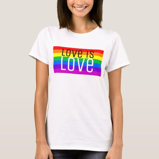 Liebe ist Liebe, Regenbogen T-Shirt (Vorderseite)