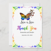 Liebe ist Liebe Regenbogen Thema Danke Karte (Vorderseite)