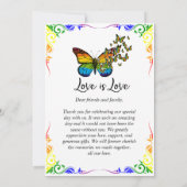 Liebe ist Liebe Regenbogen Thema Danke Karte (Rückseite)