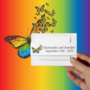 Liebe ist Liebe Regenbogen-Themen-Hochzeit Einladungsbanderole