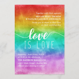 Liebe ist Liebe Regenbogen Wasserfarbe Schwule Hoc Einladung
