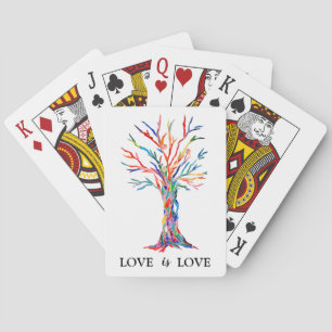 Liebe ist Liebe Regenbogenbaum Spielkarten