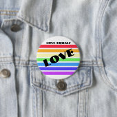 Liebe ist Liebe Regenbogenfarben Streifen Button (Beispiel)