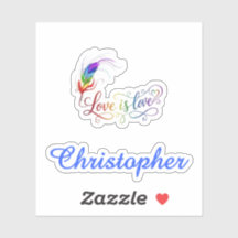 Liebe ist Liebe Regenbogenfeder Personalisierter J