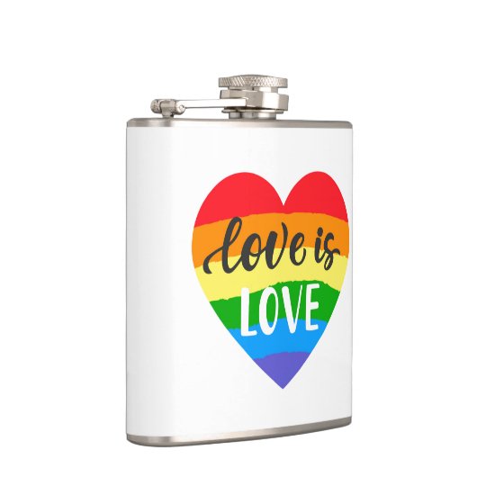 Liebe ist Liebe Regenbogenherz Flachmann (Rechts)