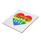 Liebe ist Liebe Regenbogenherz Fliese (Seite)