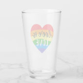 Liebe ist Liebe Regenbogenherz Glas (Rückseite)