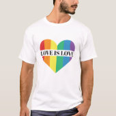 Liebe ist Liebe Regenbogenherz LGBTQ Stolz T - Shi T-Shirt (Vorderseite)