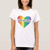 Liebe ist Liebe Regenbogenherz LGBTQ Stolz T - Shi T-Shirt (Vorderseite)