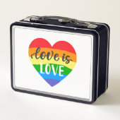 Liebe ist Liebe Regenbogenherz Metall Brotdose (Rückseite)