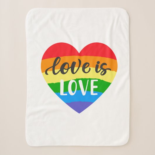 Liebe ist Liebe Regenbogenherz Sherpadecke (Vorderseite)