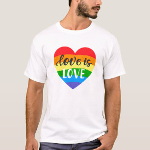 Liebe ist Liebe Regenbogenherz T-Shirt