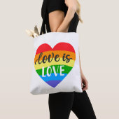Liebe ist Liebe Regenbogenherz Tasche (Von Nahem)