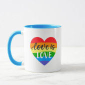 Liebe ist Liebe Regenbogenherz Tasse (Links)