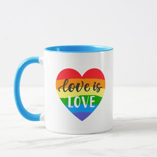 Liebe ist Liebe Regenbogenherz Tasse (Links)