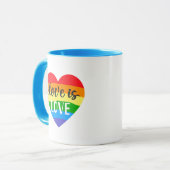 Liebe ist Liebe Regenbogenherz Tasse (Vorderseite Links)