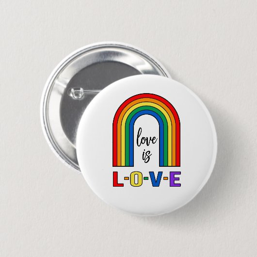 Liebe ist Liebe-Regenbogenknopf Button (Vorne & Hinten)