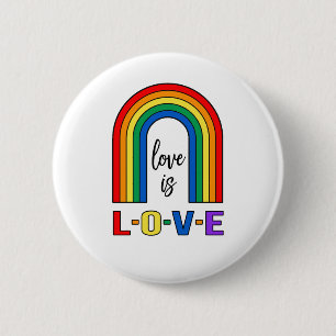 Liebe ist Liebe-Regenbogenknopf Button