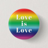 Liebe ist Liebe Regenbogenmuster Lgbtq Gay Pride Button (Vorderseite)