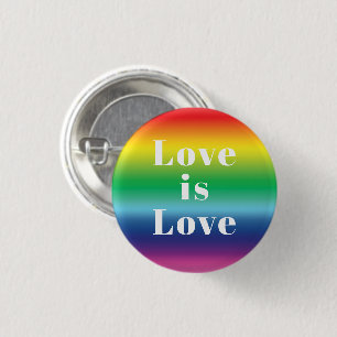 Liebe ist Liebe Regenbogenmuster Lgbtq Gay Pride Button