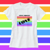 Liebe ist Liebe Regenbogenstreifen T-Shirt